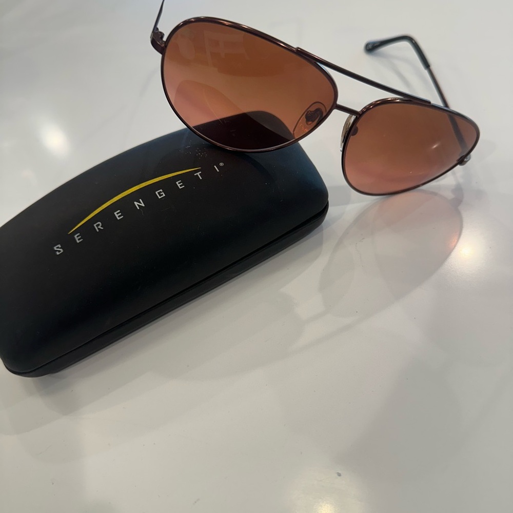 Serengeti Copper Aviator Sunglasses